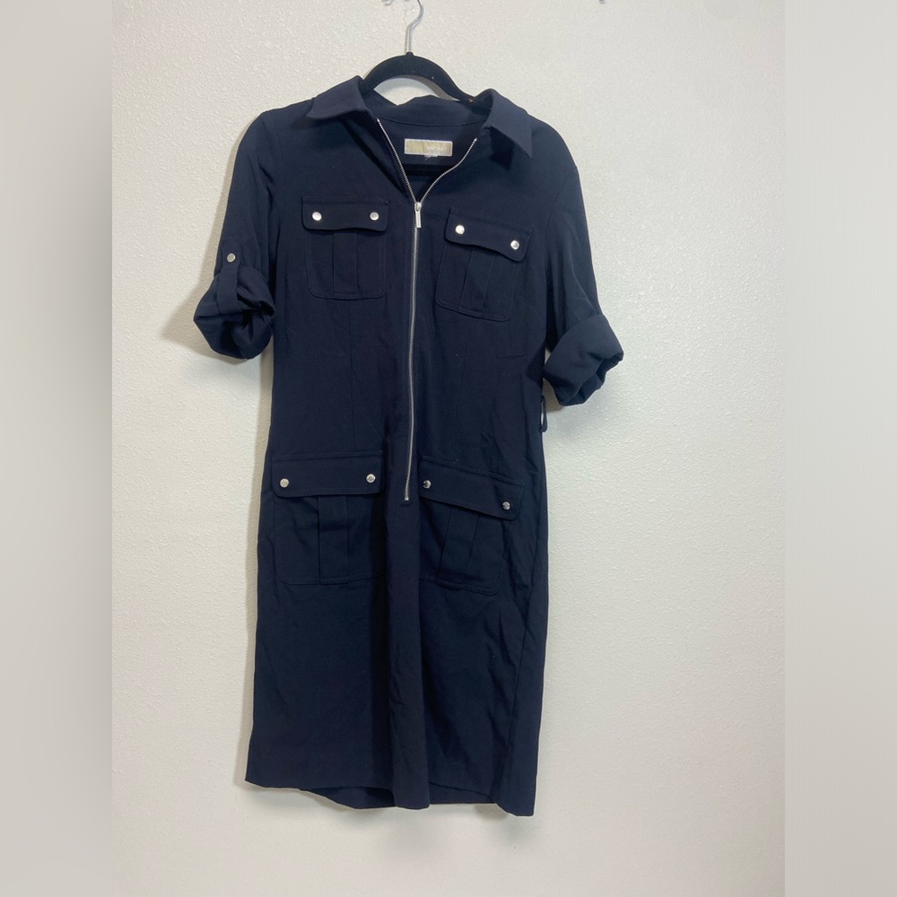Micheal Kors, navy blue, zip up dress
